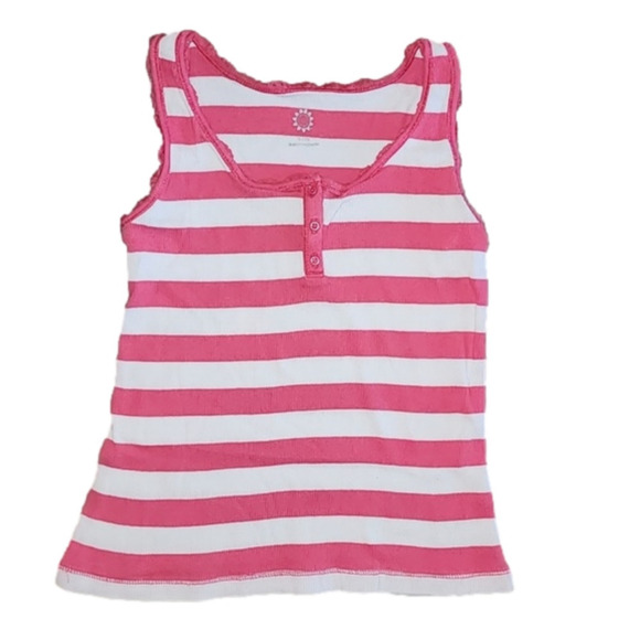 Pink and White Striped Tank Top - Picture 1 of 3